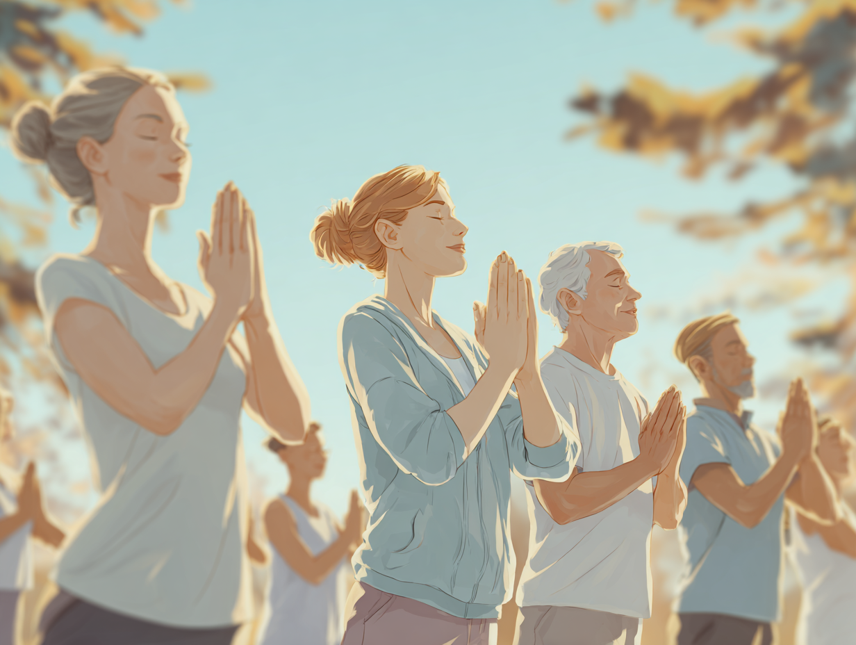 Donna che pratica yoga in posizione di equilibrio